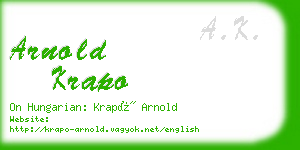 arnold krapo business card